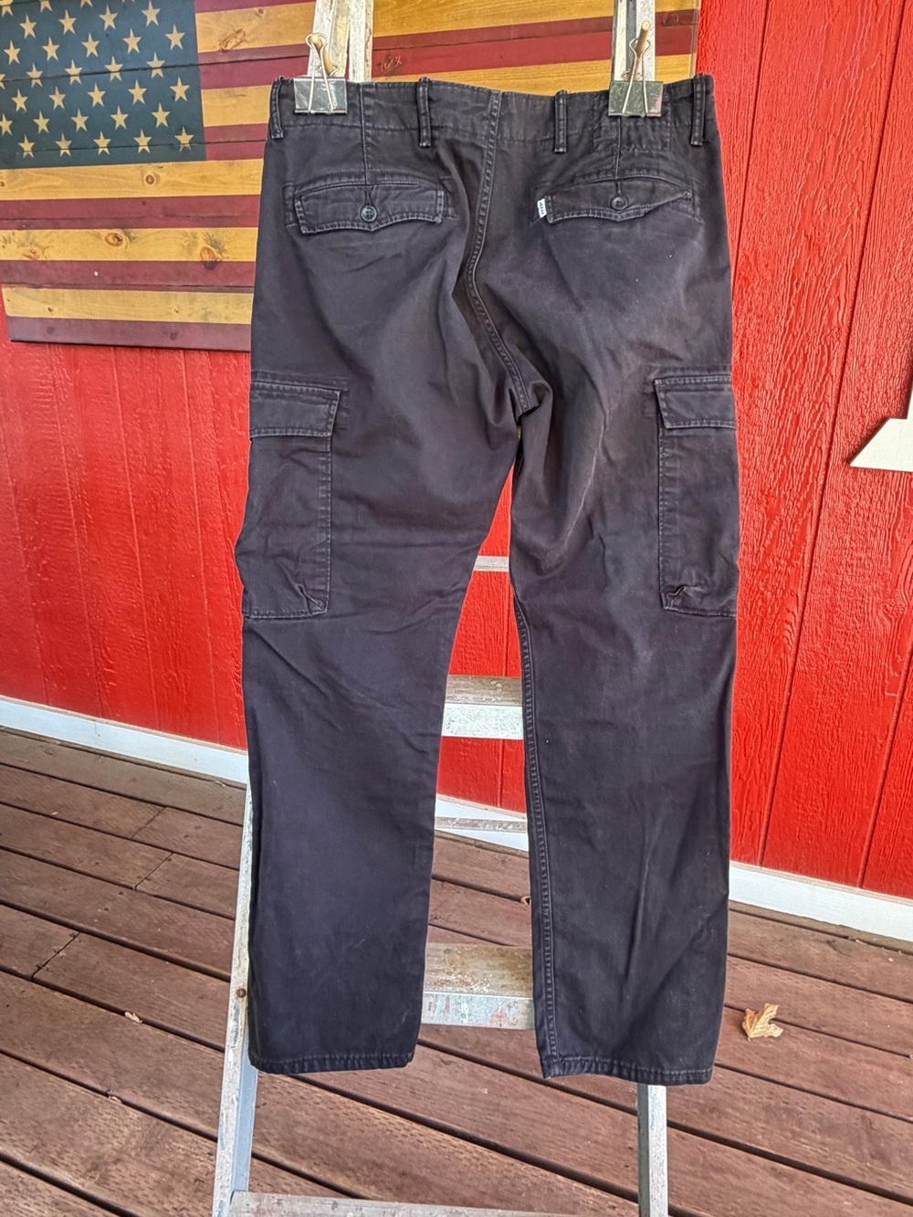 Levi’s Black Stretch Cargo Pants – Men’s 33x30 Utility Casual Cotton Pants - Picture 3 of 7